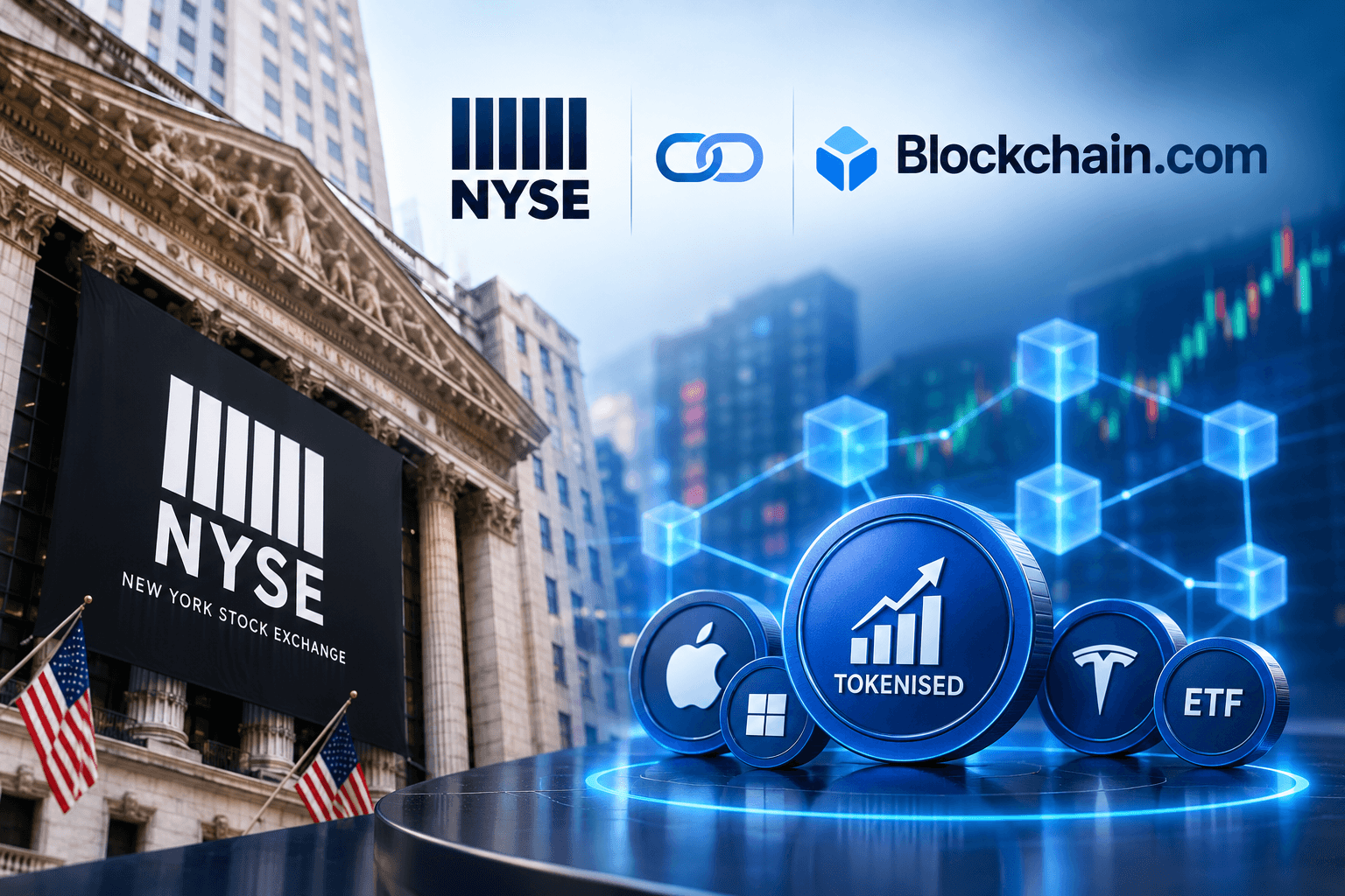NYSE, Blockchain.com explore tokenised versions of US-listed stocks