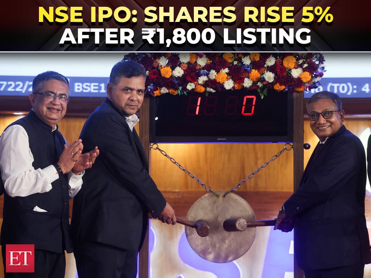 NSE IPO: India's biggest exchange lists at ₹1,800 per share; gains 5% after flat debut