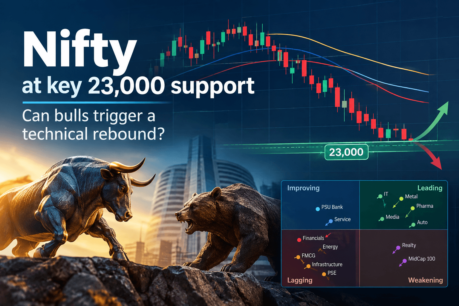 Nifty at key 23,000 support: Can bulls trigger a technical rebound?